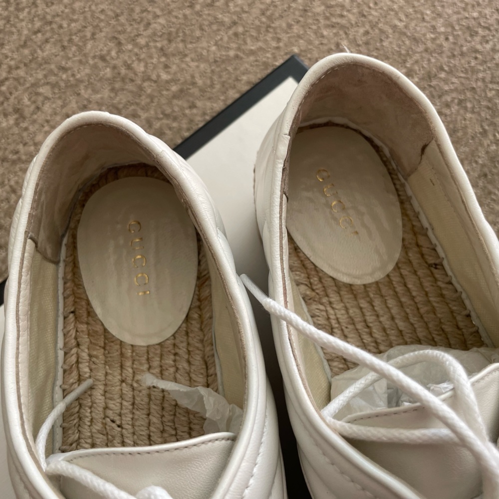 GUCCI size 37 style: Leather Nappa Charlotte color: Great White - Picture 2 of 6